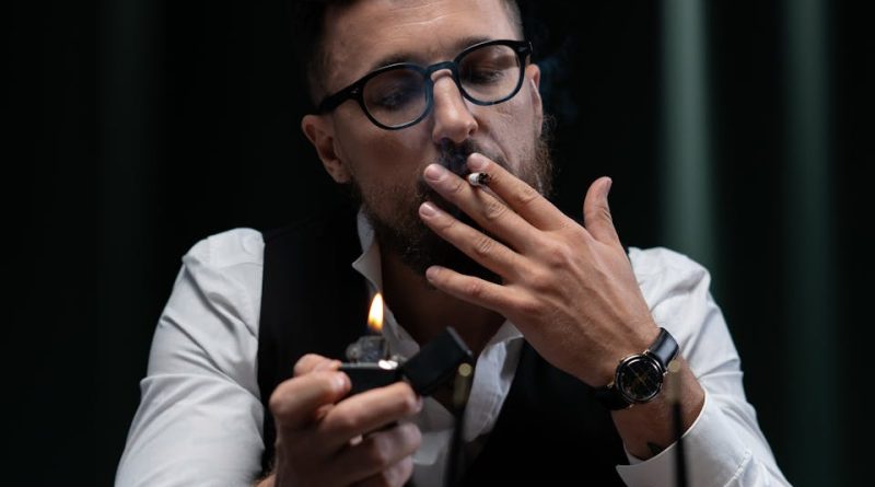 Man Smoking Cigarettes