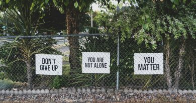 don't give up. You are not alone, you matter signage on metal fence